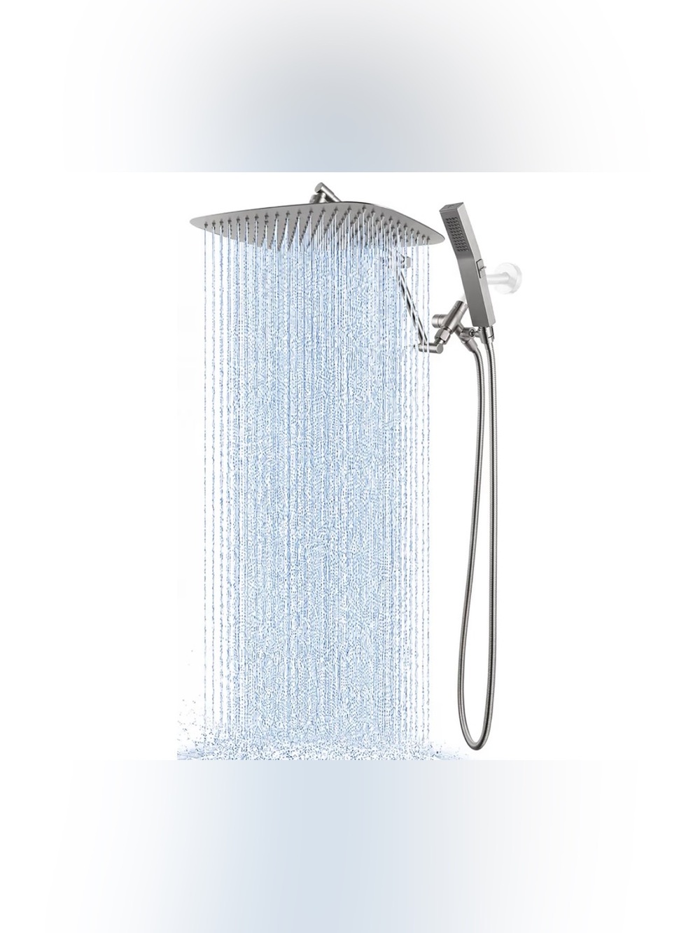G-Promise All Metal 14 Inches Rainfall Shower Head with Handheld Spray Combo